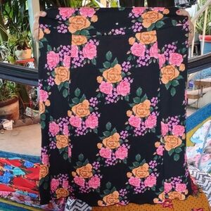 Floral Black Skirt